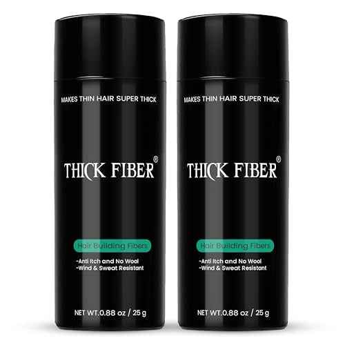 THICK FIBER Hair Fibers for Thinning Hair & Bald spots (LIGHT BROWN, Pack of 2) - 25g Bottle - Conceals Hair Loss in Seconds - Hair Powder For Women & Men