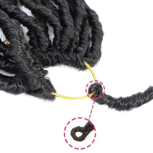 Soft Locs Crochet Hair 24 Inch 8 Packs Blcak Faux Locs Crochet Hair Butterfly Locs Pre looped Braids Synthetic Crochet Hair for Women (24 inch 1B)