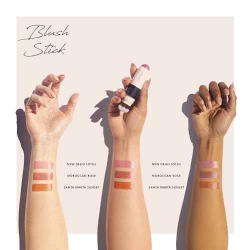 trestique Blush Stick, Vegan Blush Stick With Built-In Brush, Pink Blush Makeup For Women, Rose Makeup, 2-In-1 Creamy