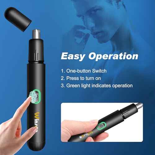 Precision Nose Hair Trimmer ? 360¡Æ Safe & Efficient Electric Trimming, USB Rechargeable, Waterproof, for Nose, Ear, Eyebrows, and Beard Grooming
