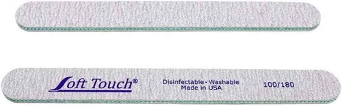 Soft Touch Nail File, 100/180 Grit Double Sided, Zebra Cushion, for Natural or Artificial Nails, 7 Inch (25 Pieces, 25)