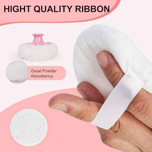 LAKIRA Extra Large Body Powder Puff and Container, 5.35" Body Container with 3.93" Powder Puff, for Baby Women's Loose Dusting Powder (Colorful)