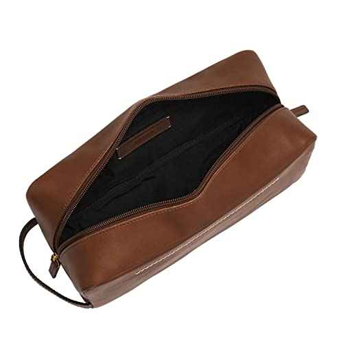 Fossil Leather Travel Toiletry Bag Shave Dopp Kit , Brown (Model: MLG0779210)