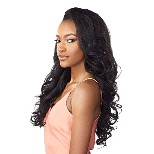 Sensationnel Instant weave half wig - 3 synthetic blendwig adjustable drawstring for seamless hair blending (1 JETBLACK)