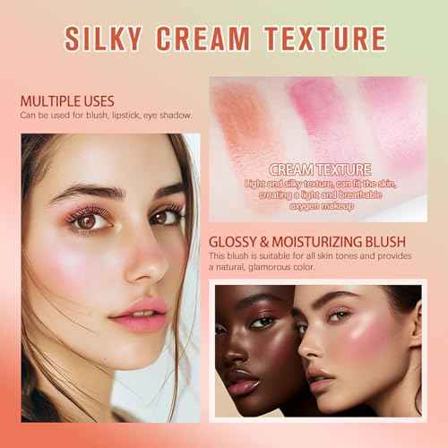 PH Color Changing Blush Stick, Multi-Use Makeup Blush Stick Cream Blush Stick, Tinted Solid Moisturizer Stick for Cheek & Eyes & Lips (#1 PH Shy Pink)