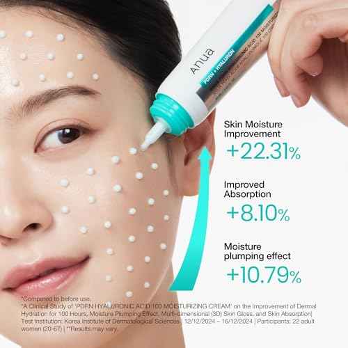 ANUA PDRN Hyaluronic Acid 100 Moisturizing Cream, Lightweight Hydrating Moisturizer with Salmon DNA, Hyaluronic Acid, Collagen For Glass Skin, Korean Skin Care (60ml / 2.02 fl. oz)