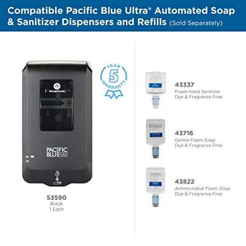 Pacific Blue Ultra Gentle Foam Hand Soap Refill (43716), Compatible Only With Pacific Blue Ultra Automated Touchless Dispenser, Dye and Fragrance Free, 40.5 FL OZ Per Refill, 3 Refills Per Case