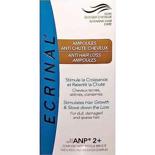 Ecrinal ANP2+ Hair Loss Treatment Ampoules - 8 Ampoules for Hair Growth and Regeneration, Revitalizes Dull, Damaged, Thinning Hair, For Dry, Color-Treated, and Oily Scalp, 3-Month Supply