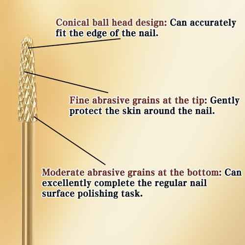 2Pcs 3/32" Cuticle Bit Gel Remover Drill Bit, Remove Dead Skin Small Cone Clean Medium Grit Carbid Professional Manicure Tool for Electric Nail Drills Conical Accessories for Home Use Nail Salons