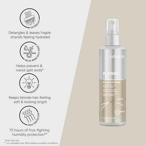 Joico Blonde Life Blonde Strong Conditioning Detangler | For Fragile Blonde Hair | Prevents Split Ends & Breakage | 72 Hour Humidity Protection | 6.7 Fl Oz