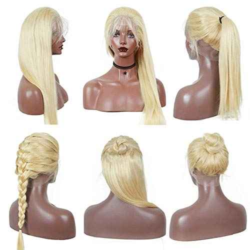 Lace Front Human Hair Wig Pro Deep Parting Blonde Lace Wigs with Pre Plucked Hairline and Baby hair Thick 150% Density Glueless 613 Frontal Wigs Bleached Knots Short 20 Inch