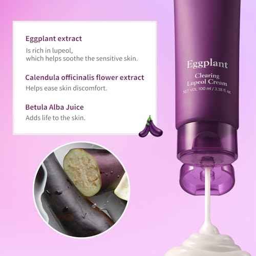 Papa Recipe Eggplant Clearing Lupeol Cream, Moisturizing Face Moisturizer for Dehyrated and Sensitive Skin, Korean Skincare, 100ml 3.38fl oz