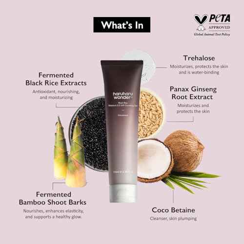 HARUHARU wonder Black Rice Moisture 5.5 Soft Cleansing Gel, Gentle Daily Cleanser, Low 5.5pH, Moisture Balance, Soap Free, For Sensitive Skin, Holiday Stocking Stuffer, Vegan, Cruelty-Free, 3.4 fl.oz