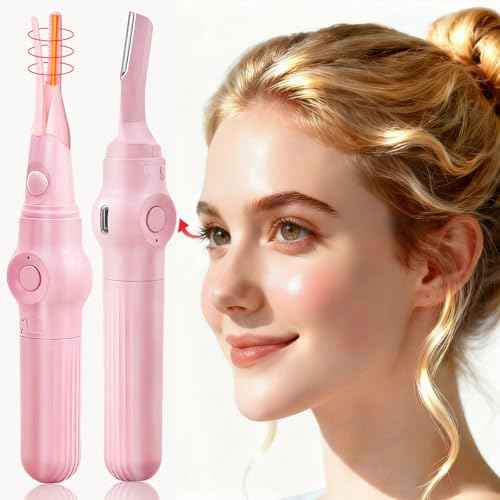 2-in-1 Multifunctional Heated Eyelash Curler & Eyebrow Trimmer for Women, Fast Heated Rechargeable Electric Eyelash Curler with 3 Heat Settings, 24H Long Lasting, Ideal Makeup Tool Gift