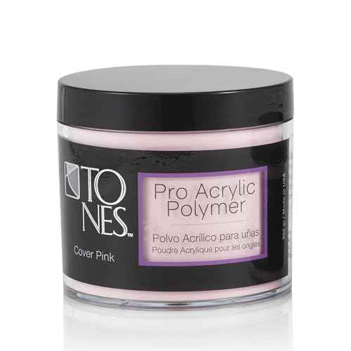 Tones Pro Acrylic Nail Powder, Cover Pink (Soft Nude Pink), (8.5 Fl Oz) - Long-Lasting & Non-Yellowing Polymer for Salon Quality Nail Extensions & 3D Art