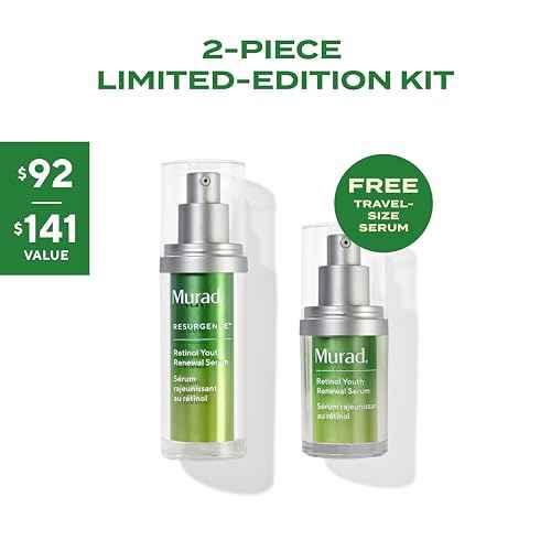 Murad The Wrinkle Fighter ? 2?Piece ($141 Value) - Retinol Youth Renewal Kit (Full + Travel Size) ? Tri?Active Retinol, Swertia & Hyaluronic Acid ? Fast?Acting Anti?Aging Serum ? Firms & Smooths Skin