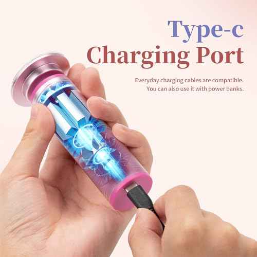 Electric Foot Callus Remover with 60 Sandpaper Discs, Durable Aluminum Adjustable Speed Foot Sander for Cracked, Rough Skin and Calluses, Ergonomic Design ? Cherry Blossom