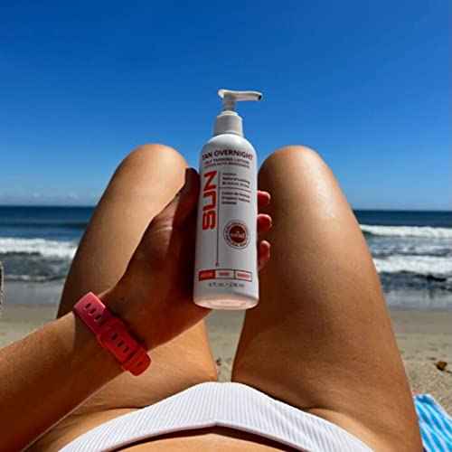 Sun Laboratories By Giesee Tan Overnight Self Tanning Lotion 32 oz - Medium To Dark Self Tanner, Sunless Tanning Lotion, Odorless Long Lasting Tanning Lotion, Instant Tanner Lotion for Face & Body