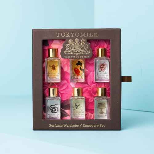 TOKYOMILK Eau de Parfum Discovery Set, 6 Alluring 0.23 fl oz Fragrance Bottles, Luxury Long-Lasting Mini-Perfume Sampler for Women, Exciting Scented Feminine Holiday Gift Set