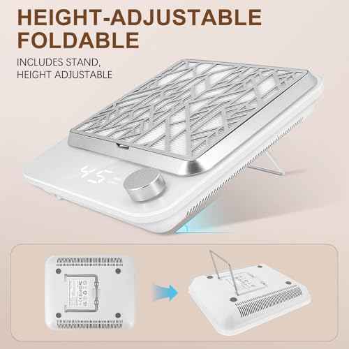 Cordless Nail Dust Collector Rechargeable, Professional Dust Collector Nail Tech Vacuum Fan Dust Collector for Acrylic Nails Dip Powder Removal Home Salon Manicures