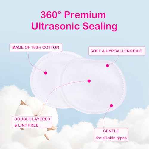 2000 PCS Ultra Soft Cotton Rounds, White, Double-Layered, Hypoallergenic, Lint-Free, 20 Pack with 100 Count Each, Premium Facial Cleansing Pads for Makeup Removal