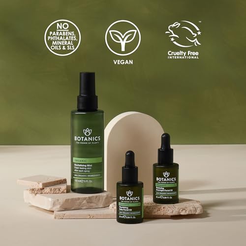 Botanics Organic Restoring Overnight Face Oil for Women & Men - Powered by Rosehip Oil - Lightweight, Non-Greasy & Hydrating - Vegan & Cruelty-Free Skincare (0.84 Fl Oz)