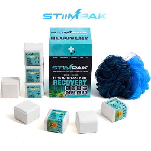Shower Steamers for Sinus Relief | Recovery | XXL 80g Post-Workout, Allergies, Cold & Flu | Eucalyptus, Tea Tree, Turmeric, Arnica, Caffeine, Menthol | MAX Strength Aromatherapy | STiiMPAK (8 Pack)
