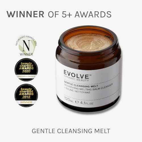 Evolve Organic Beauty - Gentle Cleansing Melt Balm | Soothe, Hydrate, Remove Make Up, Nourish | Baobab Oil, Vanilla | Small-Batch, Vegan Clean Beauty (4.1 oz | 120 mL) Package May Vary