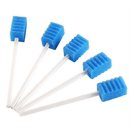 Disposable Oral Swabs, Sterile Dental Sponge Swabsticks Unflavored for Mouth & Gum Cleaning - 100 Count