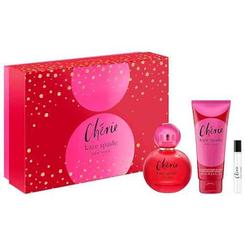 kate spade new york Cherie 3 Piece Eau de Parfum Gift Set (Eau de Parfum Spray, Perfumed Body Lotion, Travel Spray)