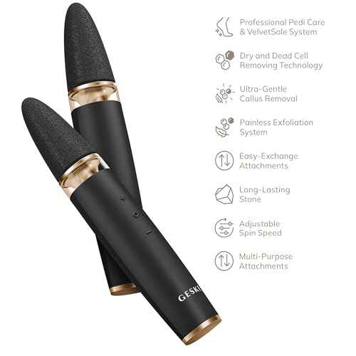 GESKE Electric Pumice Foot Smoothing Multi-Pen | 8 in 1 | Electric Foot File & Exfoliator | 3 Pumice Stone Attachments | for Smooth Feet | Advanced Callus Removal | for Your Pedicure Set