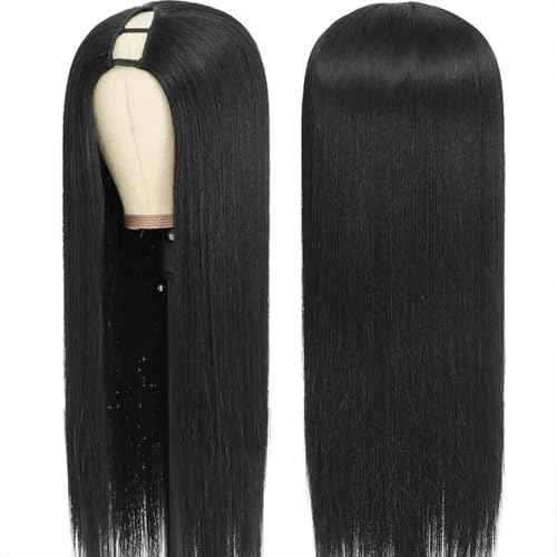 U Part Wigs Human Hair With Drawstring Straight U Part Wig For Women Easicontour Wear And Go Glueless Wigs Human Hair Beginner Friendly 200% Density Natural Color (22 Inch)