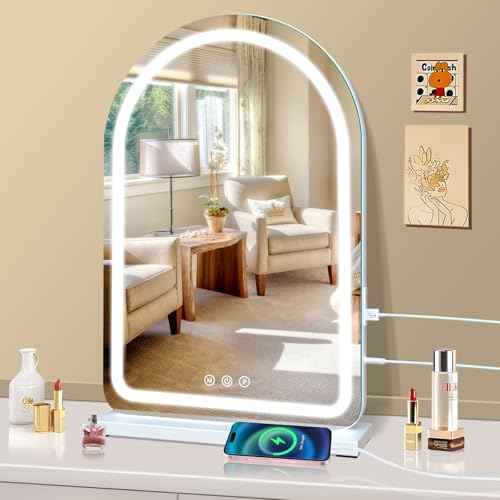 16" x 23.6" Large Makeup Vanity Mirror with Lights for Dressing Room and Bedroom,3 Color Modes,Memory Function