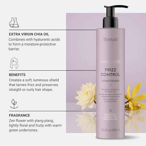 LAKM? Teknia Frizz Control Leave In Conditioner, Anti Frizz Conditioner for Frizzy or Curly Hair, 10.2 Fl Oz