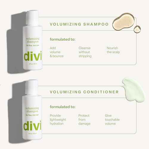 Divi Volumizing Shampoo for Women and Men - Lightweight Volume Shampoo for Fine Hair - Formulated to Cleanse, Nourish and Balance the Scalp