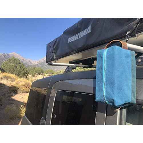 FAT FELT the DOPP KIT | durable waxed cotton canvas toiletry bag with leather handle (AlpineLake)