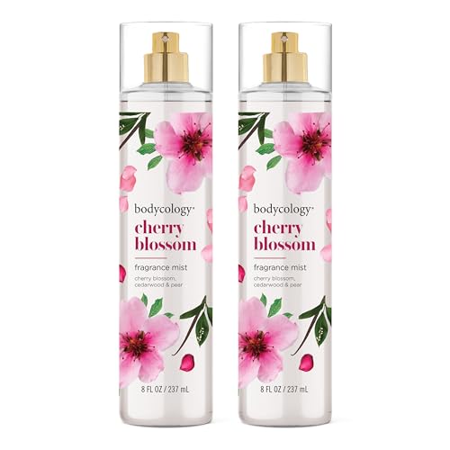 Bodycology Long-Lasting Fragrance Body Mist, Cherry Blossom, 8 fl oz (Pack of 2)