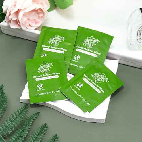 Makeup Remover Wipes Bulk Individually Wrapped,Travel Makeup Wipes Individual Makeup Remover Wipes Bulk Gentle Cleansing Makeup Remover Wipes for Face Cleansing Mascara Lipstick Travel (50, Aloe Vera)