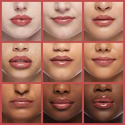 Rosewood Hydrating Lip Glow Oil, Moisturizing Gloss, Plumping Oil, Non-Sticky Long Lasting Gloss, Transparent Tinted, Reduces Lip Lines