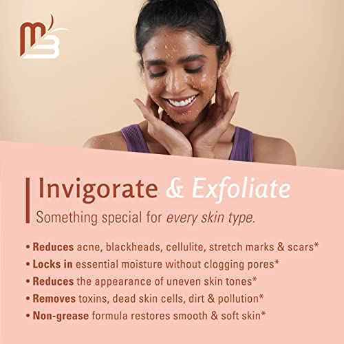Himalayan Salt Scrub, Face, Foot, and Body Exfoliator with Collagen and Stem Cells Exfoliating Scrub for Toning, Cellulite, and Skin Care by M3 Naturals (Pack of 2)