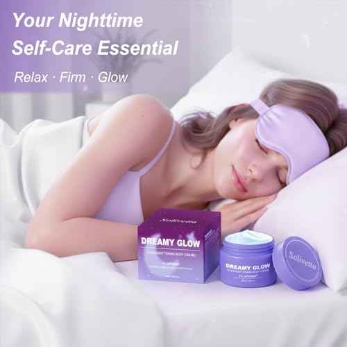 Get Dream Glow Overnight Toning Whip Cream ? LIFTONIN¢ç Skin Tightening, Firming & Anti-Cellulite Cream for Body, Booty, Thighs, Belly & Arms ? Includes Satin Eye Mask, 3.38 ounces
