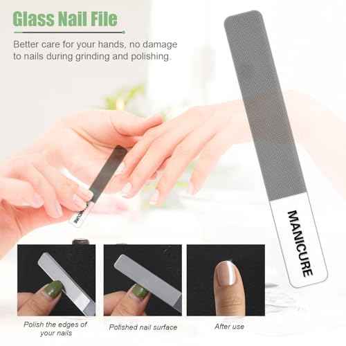 Manicure Set Professional Nail Clippers Pedicure Kit, 16 pcs Stainless Steel Nail Care Tools Grooming Kit with Luxurious Travel Leather Case for Thick Nails Men Women Gift (Green)