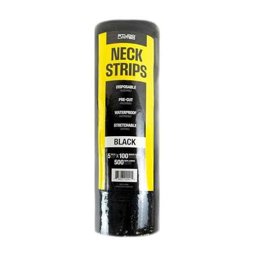 Studio Limited Disposable Barber Neck Strips Tape Paper Roll Barber Supplies Neck Strip Disposable Paper - Black (500 Strips, 5 Rolls)