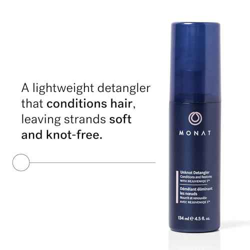 MONAT Unknot Detangler Infused with Rejuveniqe¢ç S - Lightweight, Anti Frizz Hair Detangler Spray Leaving Strands Soft and Knot-free. Safe for Color-treated Hair. -Net Wt. 134 ml / 4.5 fl. oz.