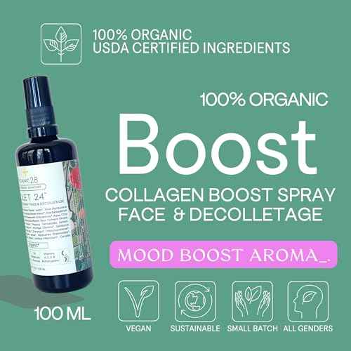 Organic28. 100% Organic Toner for Face, 24 Botanicals Formula. Helichrysum Face Mist. Natural Hydrating Toner. Vegan. Aloe Vera Face Spray. Aromatherapy. Hydrating Face Mist, 3.4 Fl. Oz.