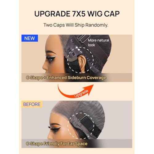 Nadula Bye Bye Knots Glueless Caramel Blonde Highlight Body Wave Wig Human Hair with Face Framing Layers, Pre Cut 7x5 HD Lace Front Highlight Wigs Pre Plucked Bleached Knots Ready to Wear 14inch