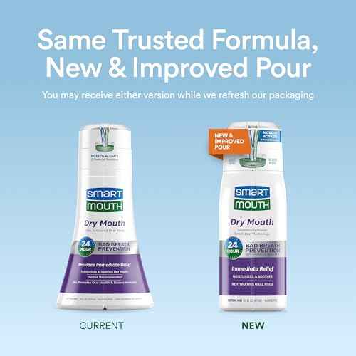 SmartMouth Activated Dry Mouth Mouthwash, Dry Mouth and Bad Breath Relief, Mint, 16 fl oz, 2 Pack