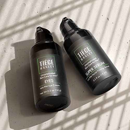 Tiege Hanley Anti Aging Bundle for Men, Eye Cream and Face Serum With Peptides, Hyaluronic Acid, and Vitamin B3 to Help Reduce the Look of Wrinkles and Dark Circles, Men¡¯s Skin Care, 2 Piece Set