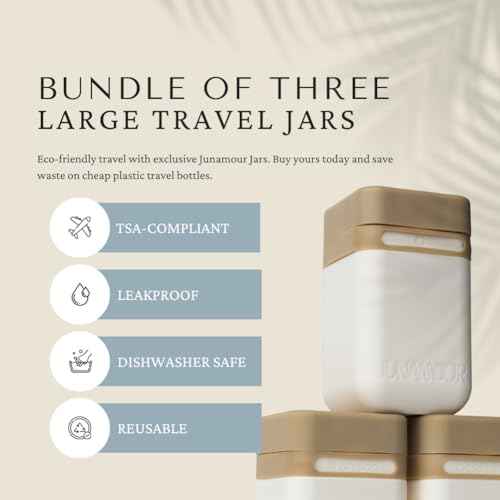 Leakproof Travel Toiletry Bottles Set | Stackable TSA Approved Reusable Containers | 3 Sizes 3oz, 2oz, 1oz | Travel Size Bottles for Shampoo, Lotion, Toiletries (3 Large (3.4oz))