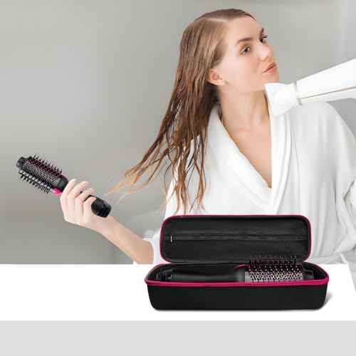 Hard Carrying Case for Revlon Hair Dryer Brush Original 1.0/Plus 2.0,Portable Travel Storage Bag Compatibility with All Brand Hot Tools Volumizer Hot Air Brush (Rose Red)